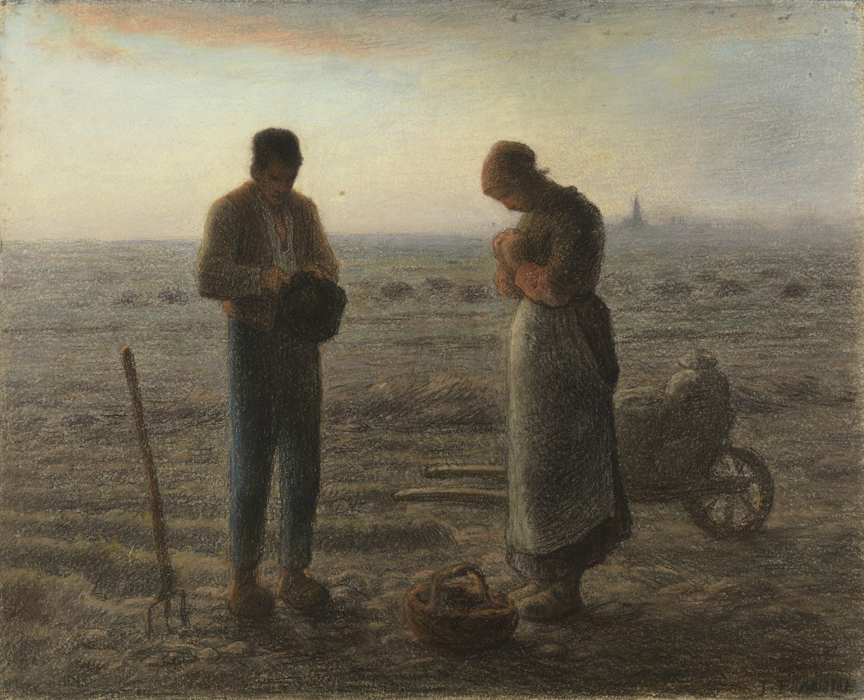 Angelus (pastel på papir) af Jean Francois Millet