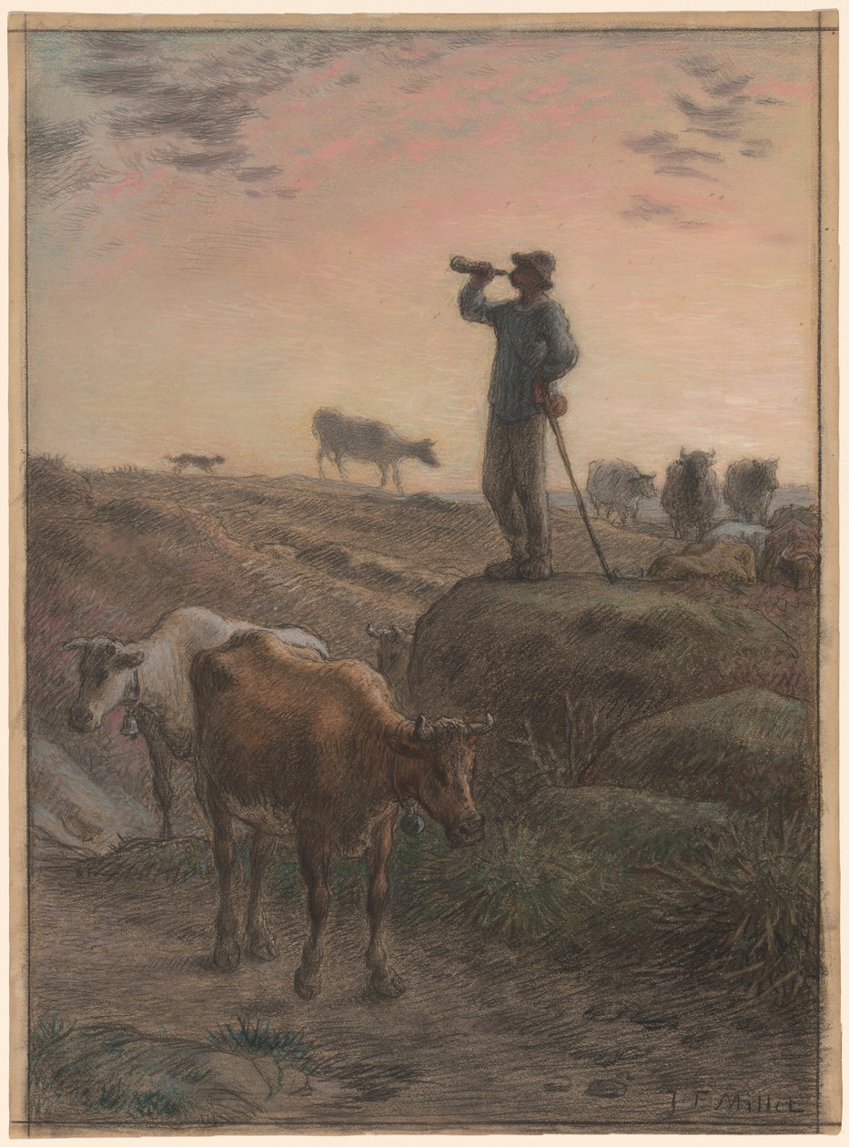 Kalder hjem for køerne af Jean Francois Millet