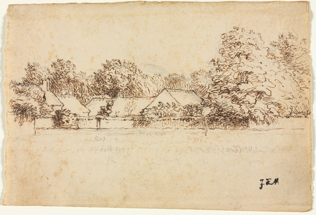 Sommerhuse, 1870-1871. af Jean Francois Millet