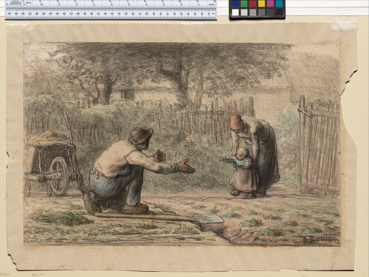Første skridt, ca. 1858-66 af Jean Francois Millet