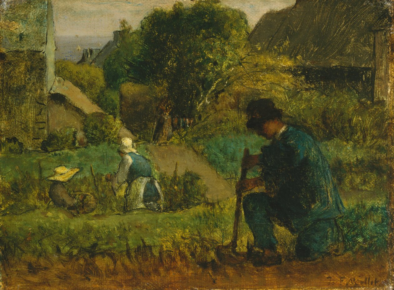 Havescene, 1854 af Jean Francois Millet