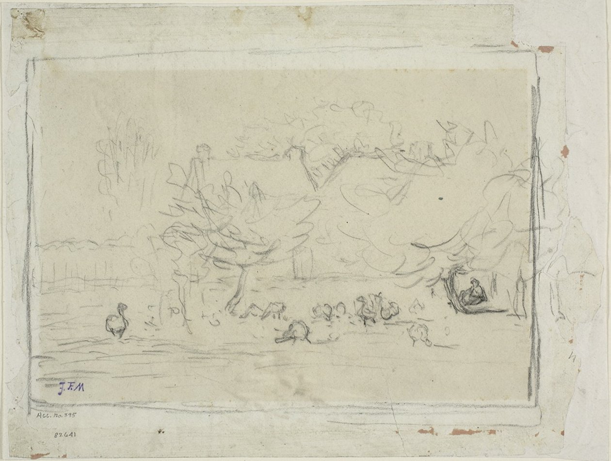 Gæs i en gård af Jean Francois Millet