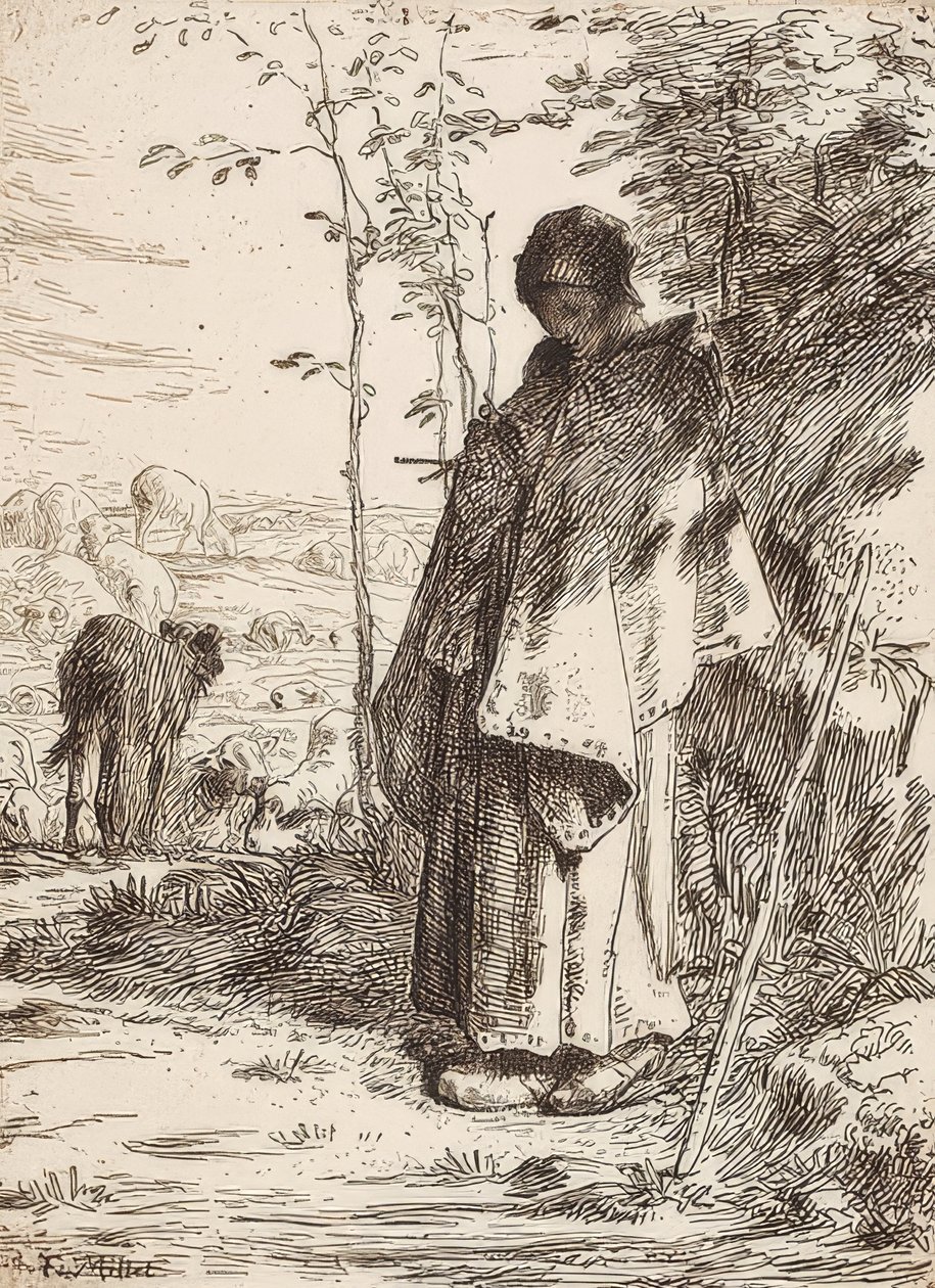 La Grande Bergère (Hyrdinden). 1862 af Jean Francois Millet