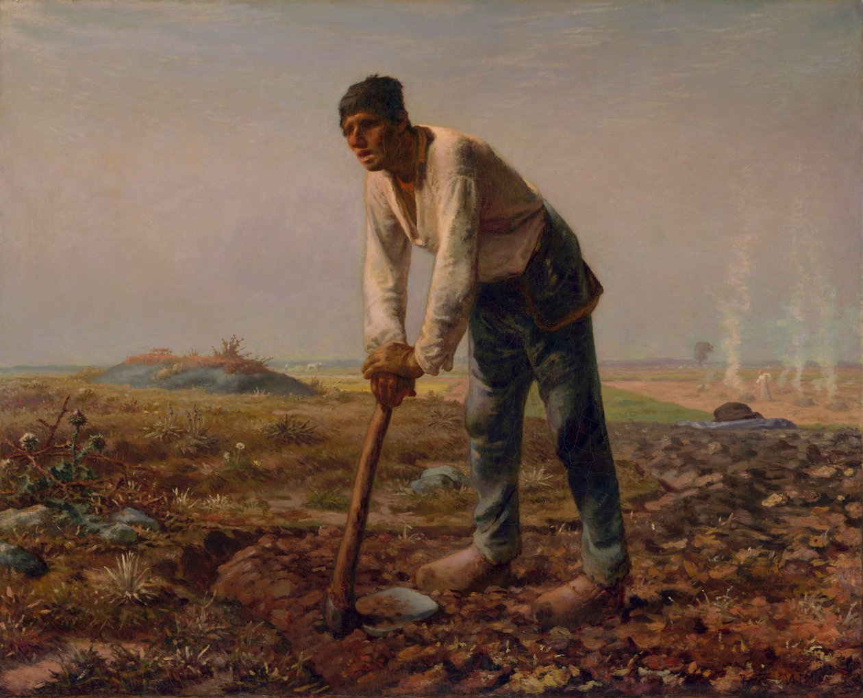 Man with a Hoe, ca. 1860-62 (olie på lærred) af Jean Francois Millet