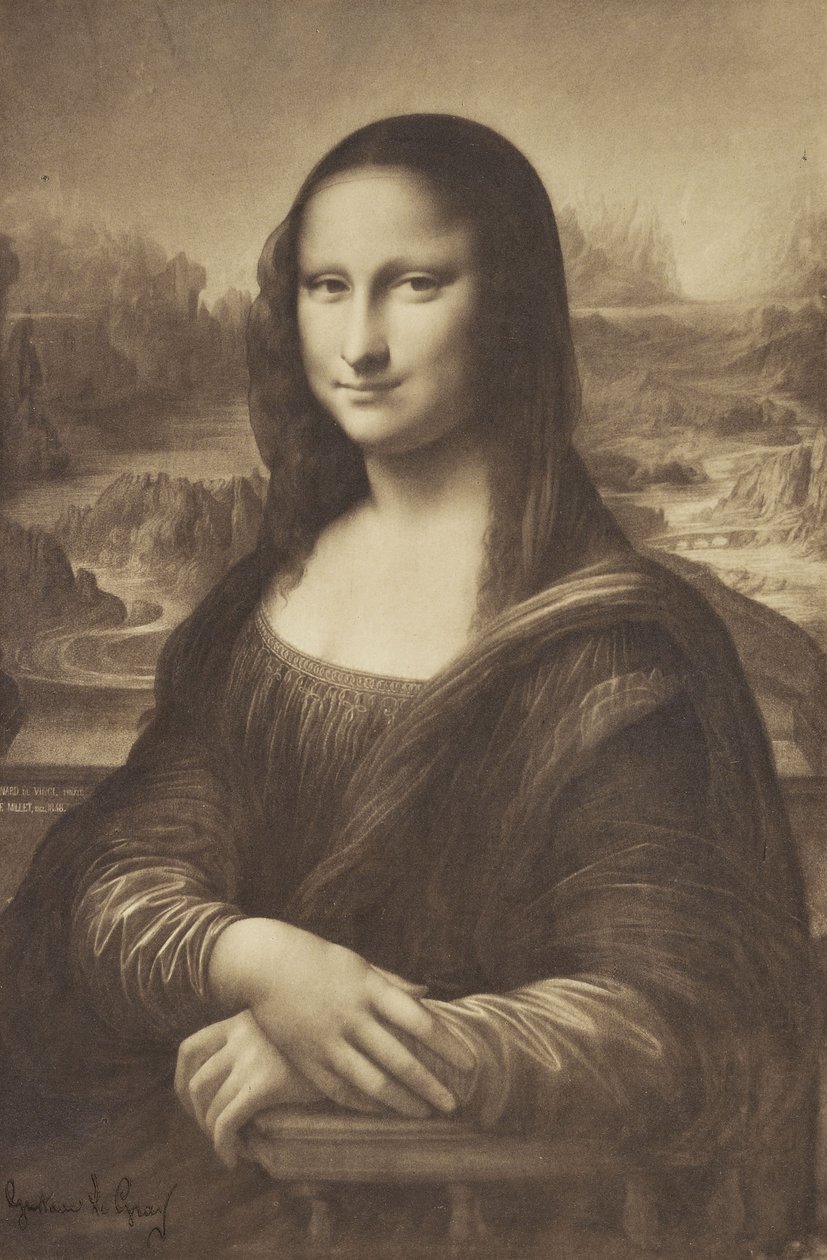Hirsetegning af Mona Lisa, 1854-55 (albumin sølvtryk) af Jean Francois Millet
