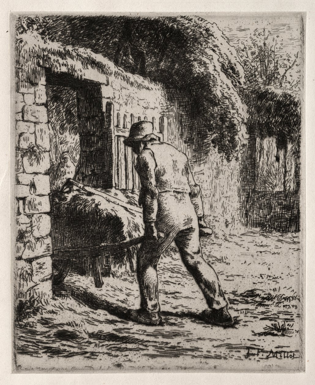 Bonde, der vender tilbage fra Gødningsbunken af Jean Francois Millet