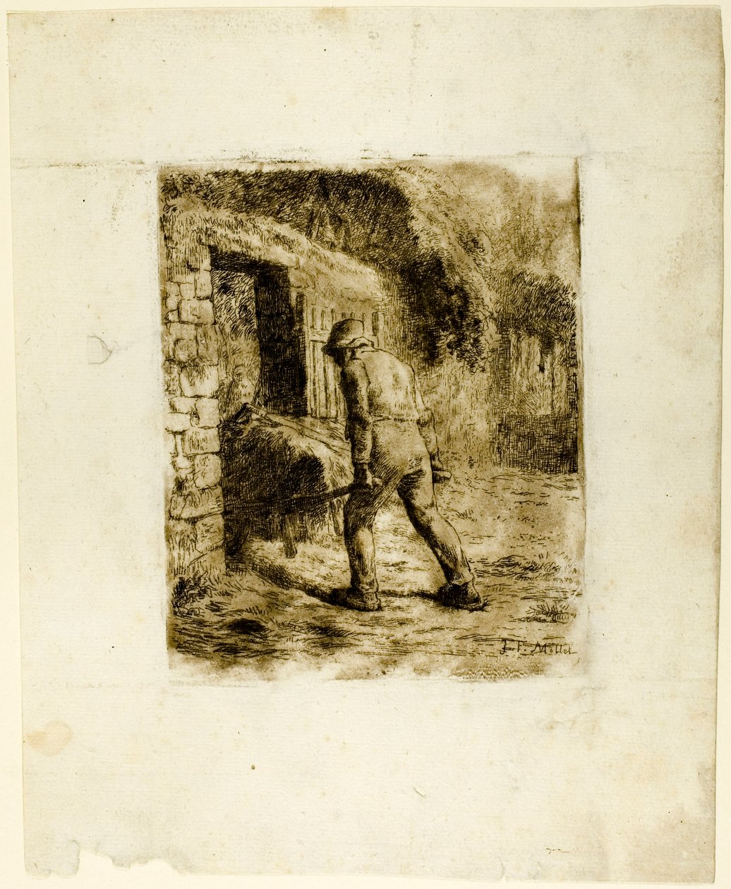 Bonde med en Trillebør af Jean Francois Millet