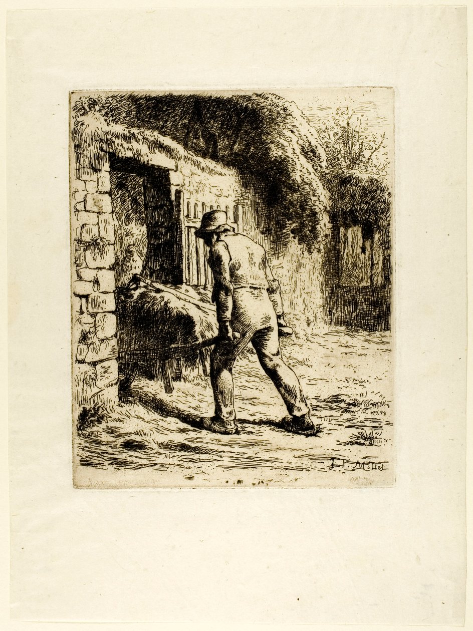 Bonde med en Trillebør af Jean Francois Millet