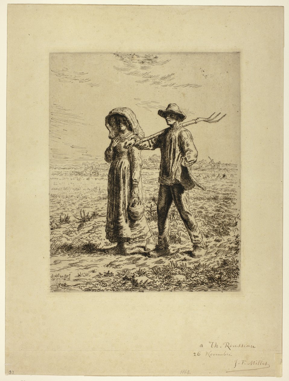 Bønder går på arbejde af Jean Francois Millet
