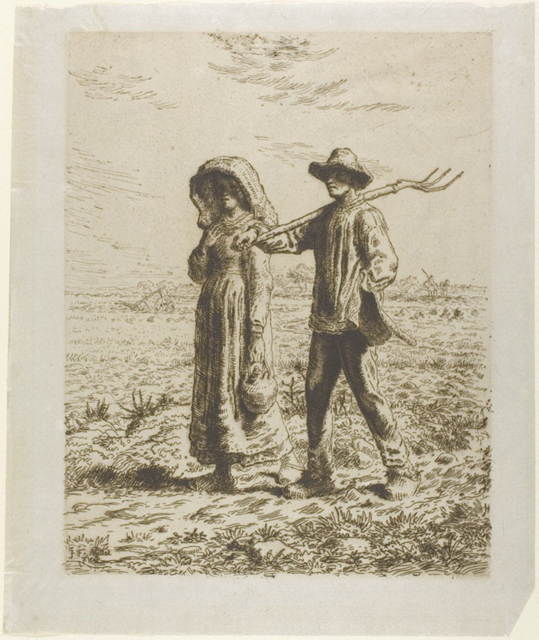 Bønder går på arbejde af Jean Francois Millet