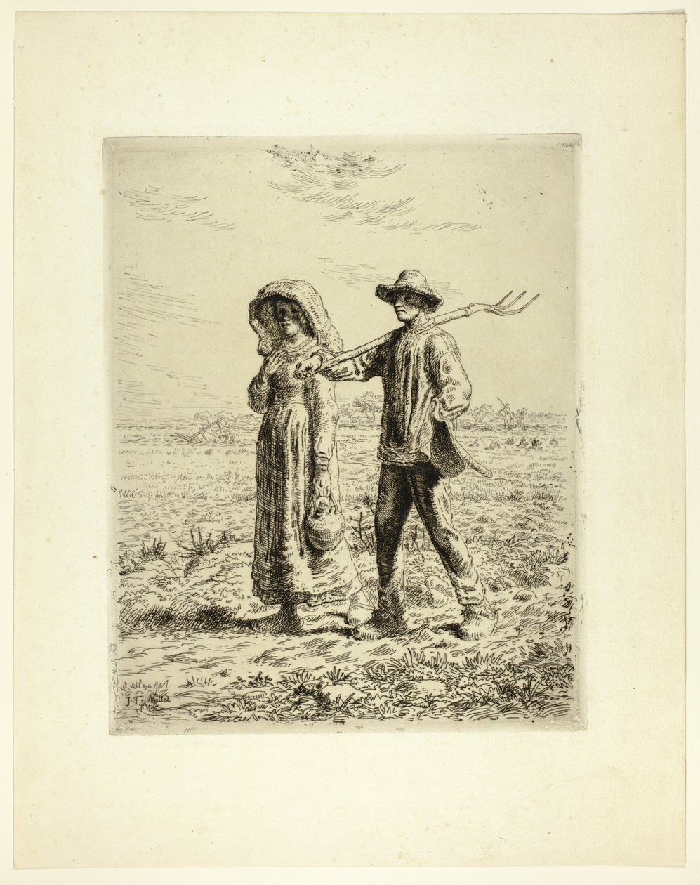 Bønder går på arbejde af Jean Francois Millet