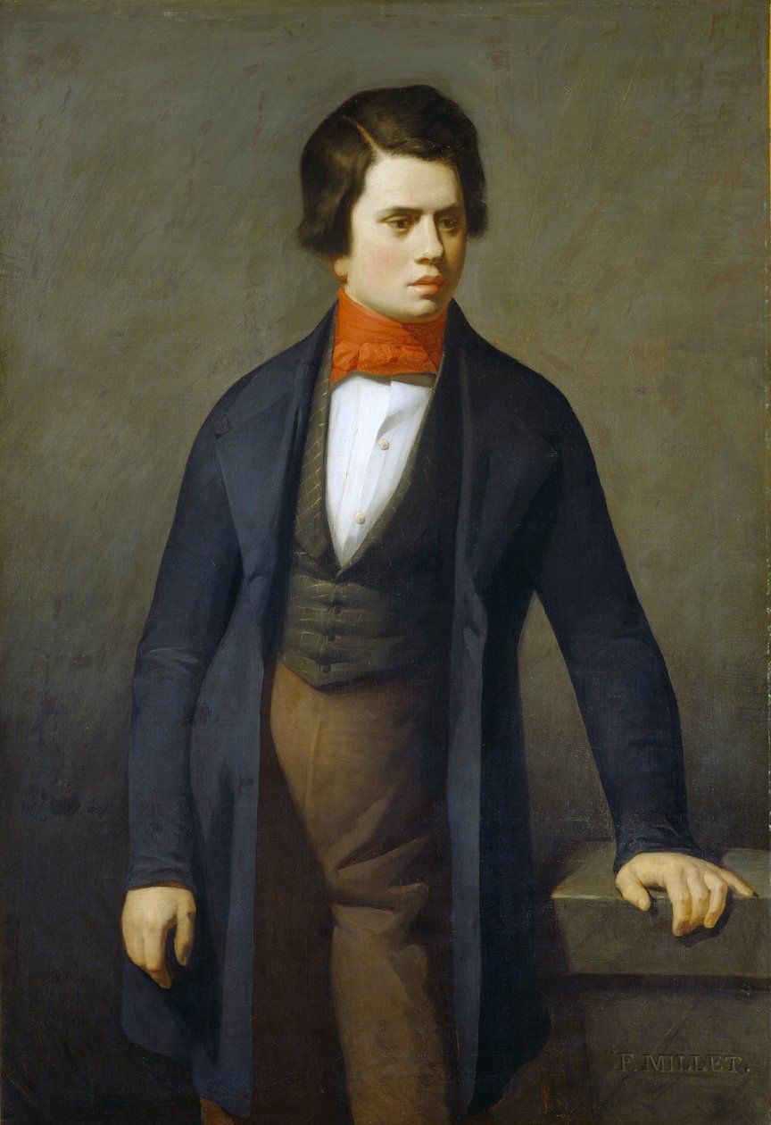 Portrait of Leconte by Lisle Dani af Jean Francois Millet