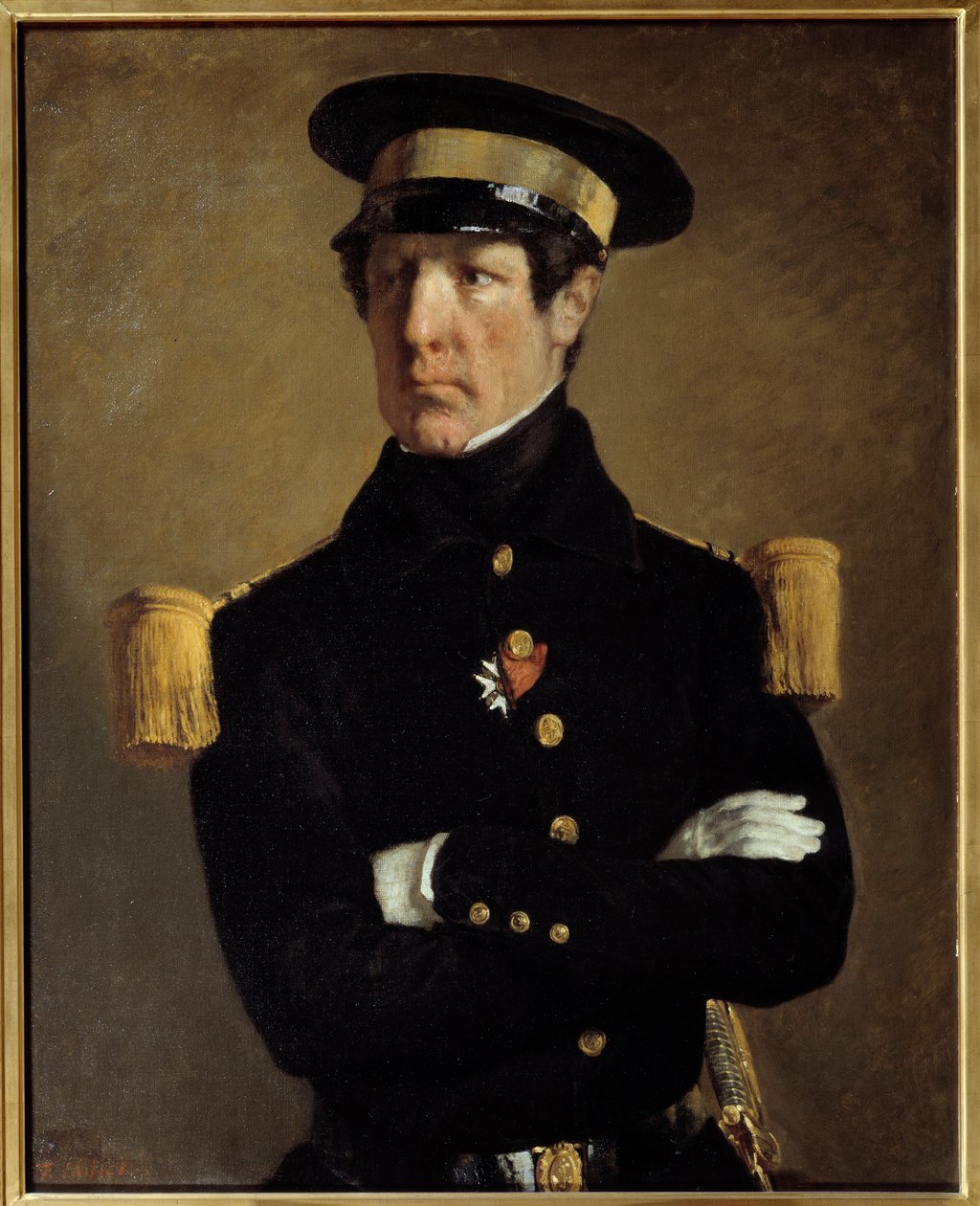 Portrait of Lieutenant Pierre Claude Aimable Gachot Painting by Jean Francois Milletdani af Jean-Francois Millet