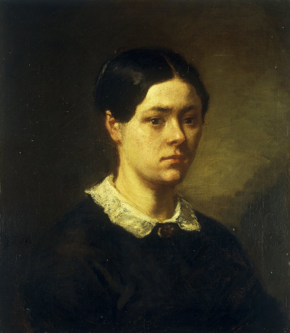 Portræt af Madame J.F. Millet, ca. 1844 af Jean Francois Millet