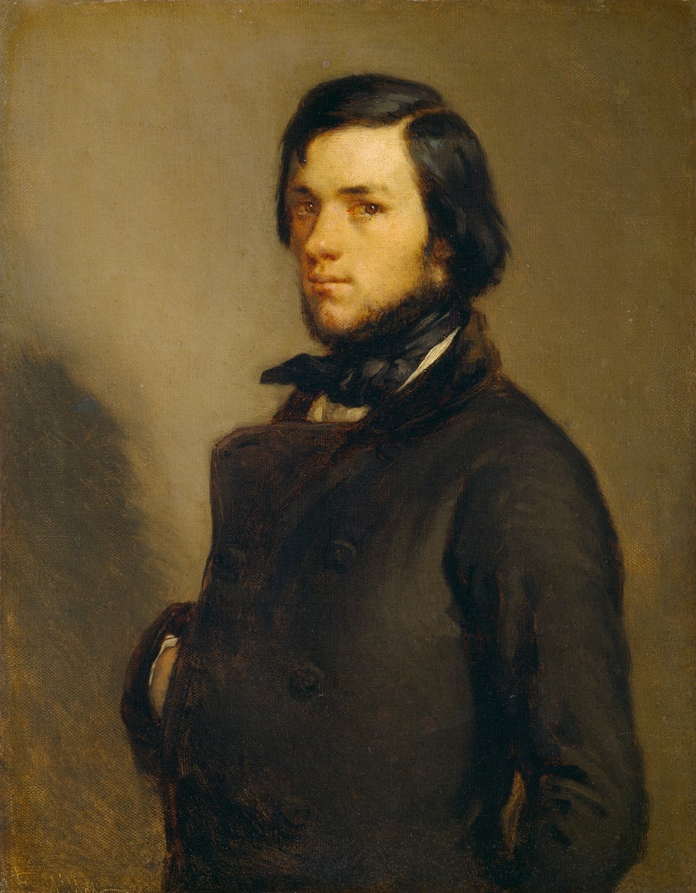 Portræt af en mand, ca. 1845. af Jean Francois Millet