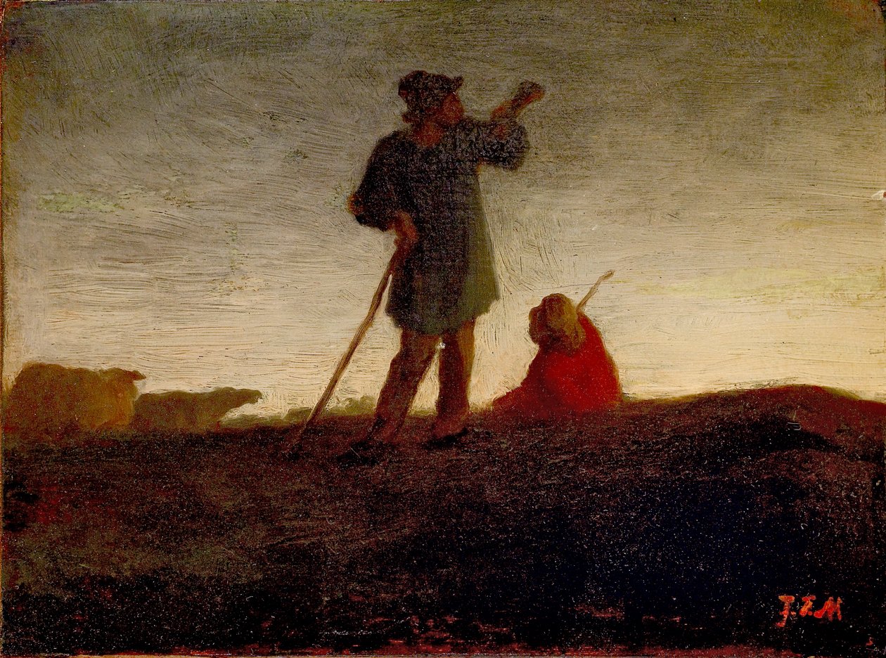 Tilkaldelse af flokken, 1866-1872 af Jean Francois Millet