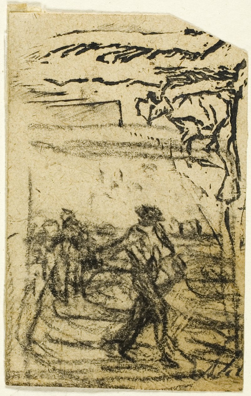 Skitser, Fragment: Bonde, der sidder ved foden af et træ af Jean Francois Millet