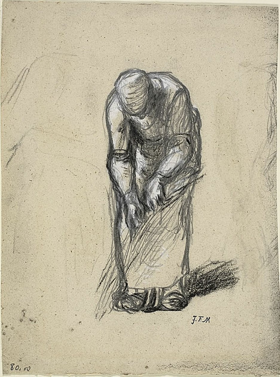 Undersøgelse til hørtræk af Jean Francois Millet