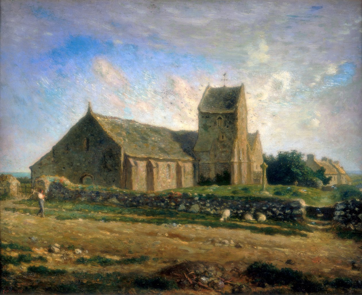Kirken i Greville, c1871-1874 af Jean Francois Millet