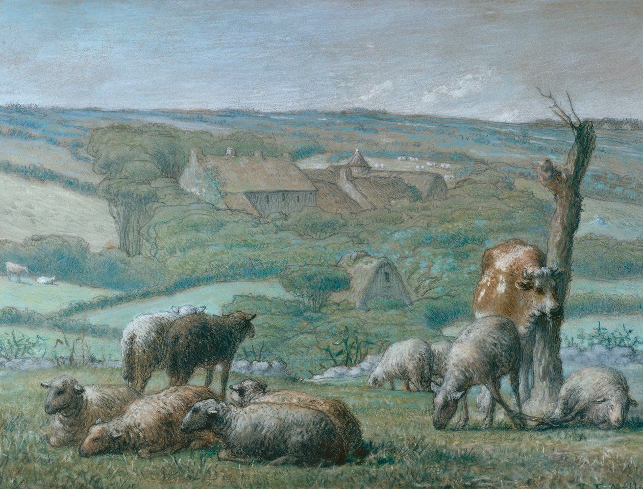Bondehuset i Lieu-Bailly, 1871 af Jean Francois Millet