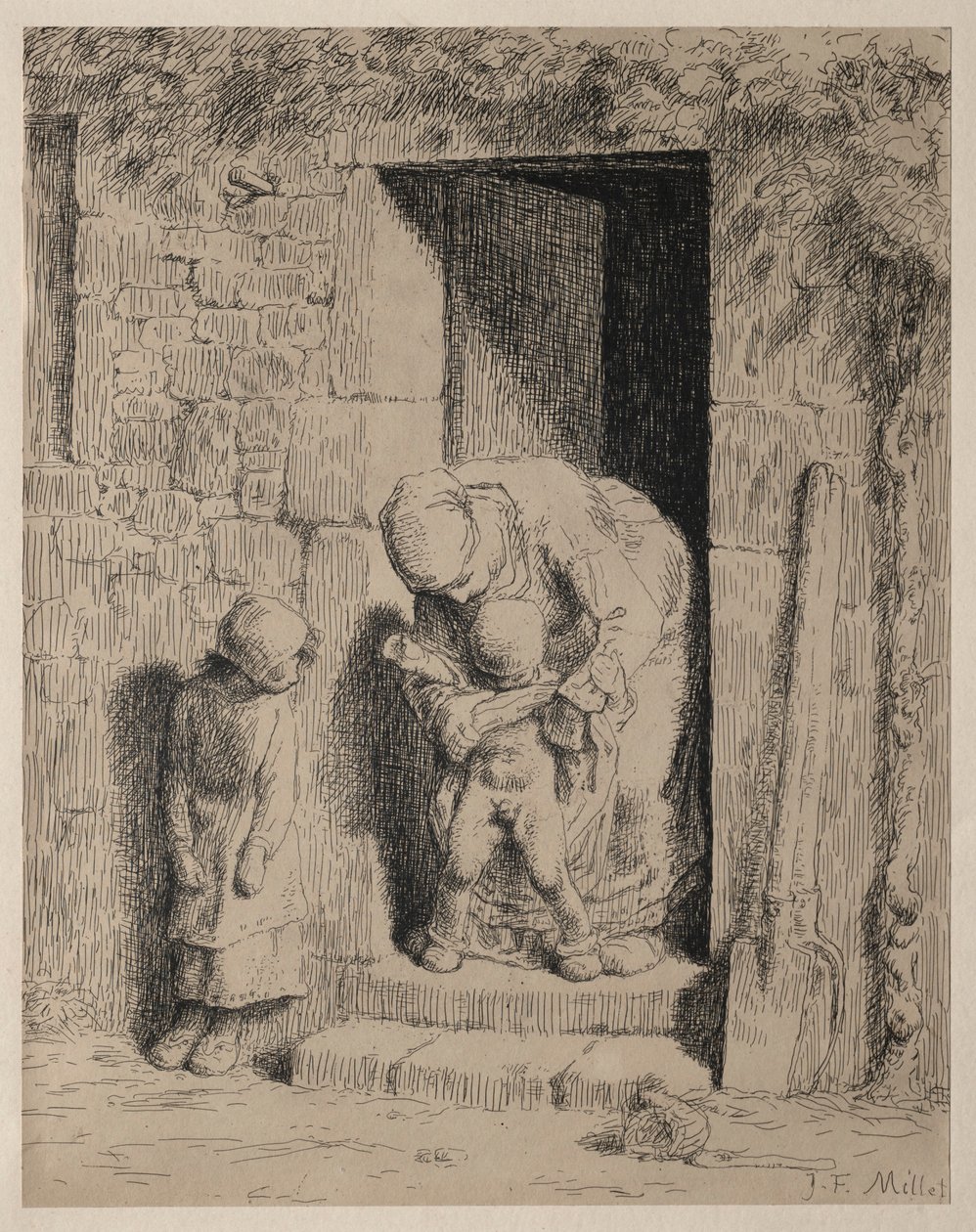 Moderens Forsigtighed. af Jean Francois Millet