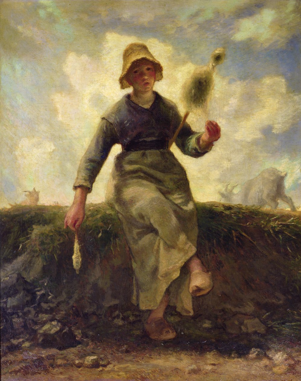 Spinneren, gedehyrde i Auvergne af Jean Francois Millet