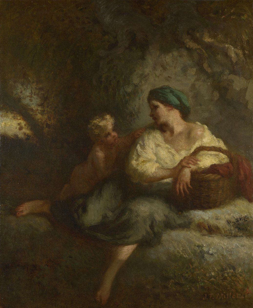 Hvisken, ca. 1846 af Jean Francois Millet