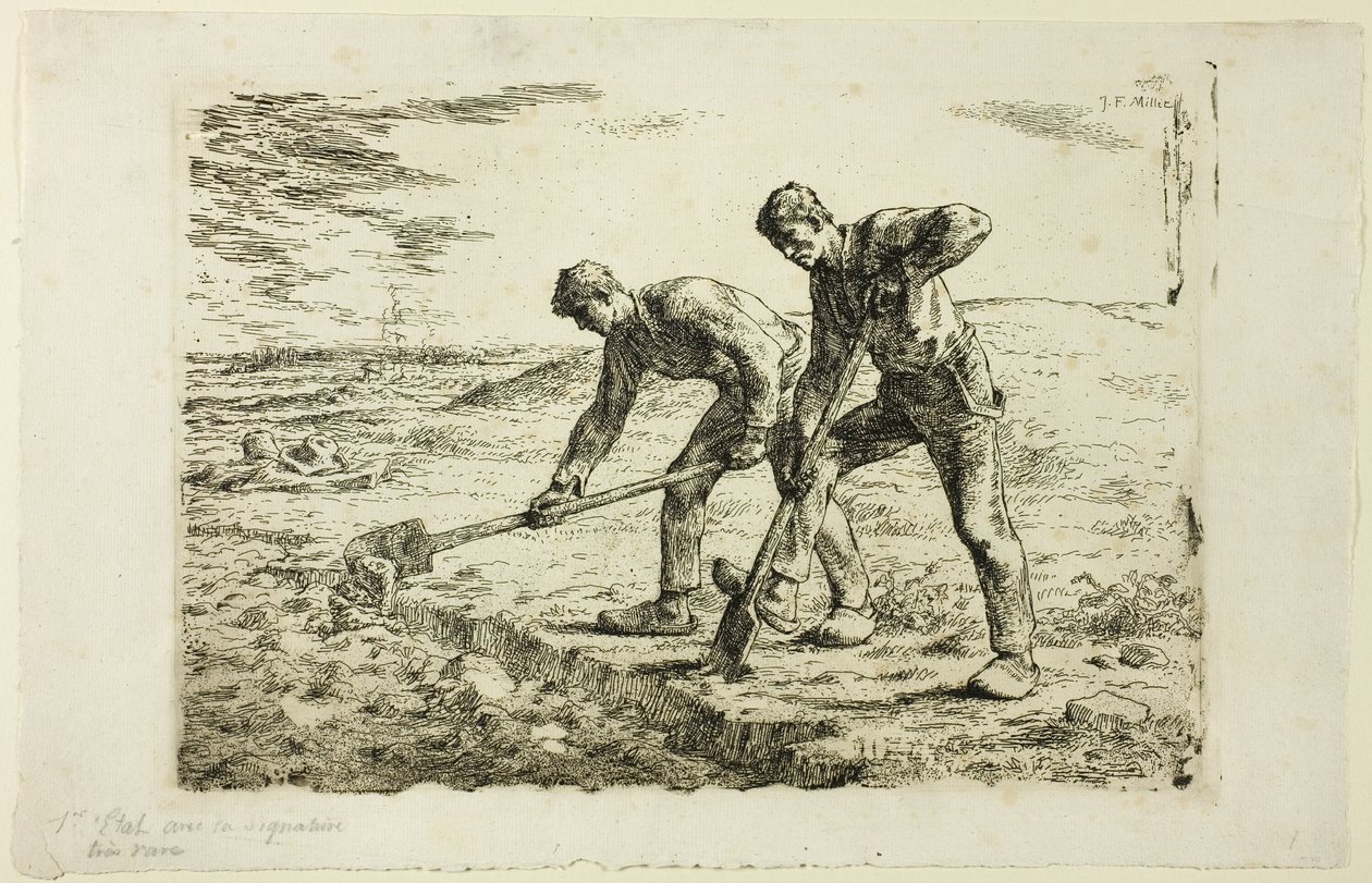 To Mænd, der graver af Jean Francois Millet