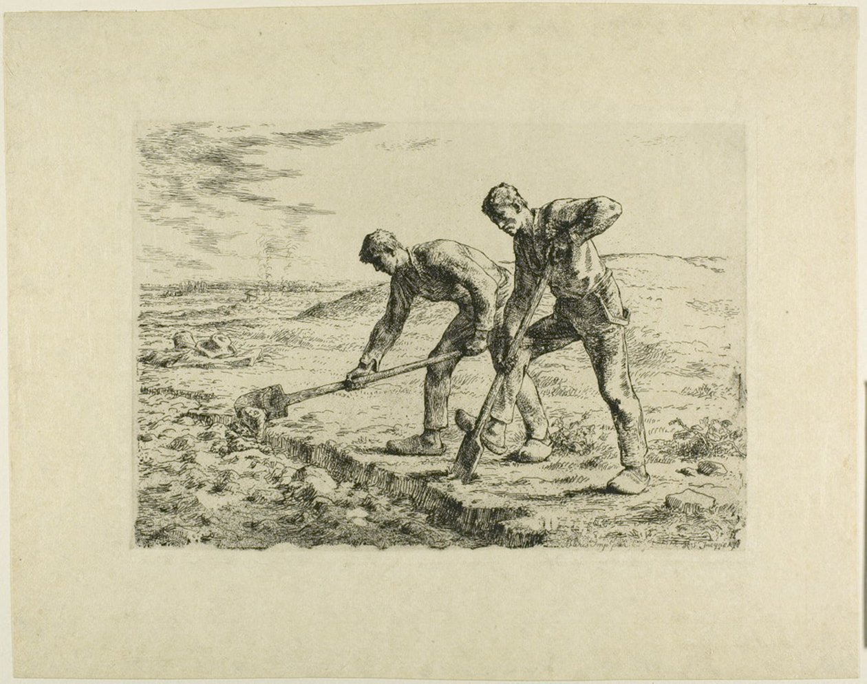 To Mænd, der graver af Jean Francois Millet