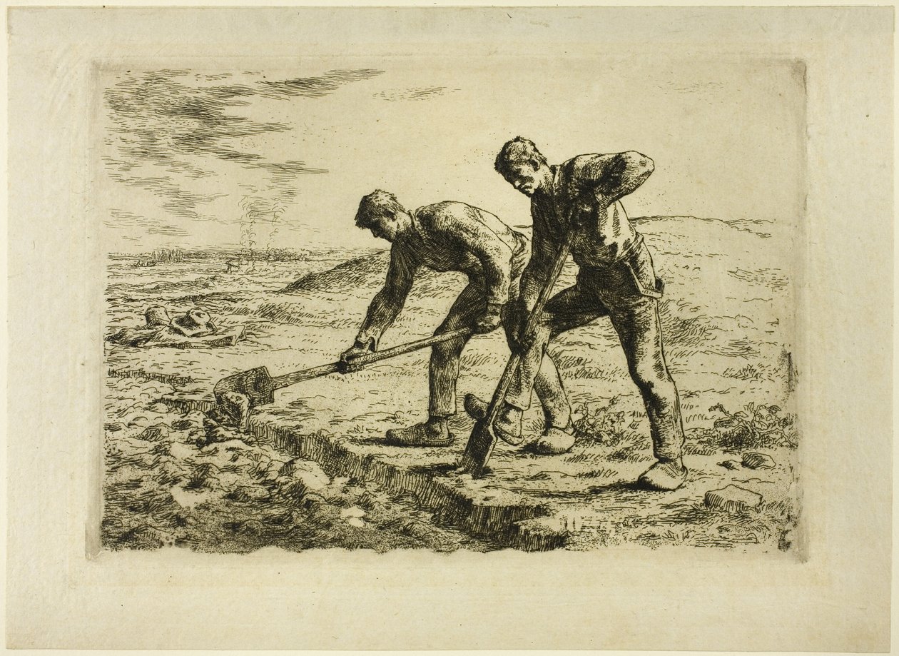 To Mænd, der graver af Jean Francois Millet