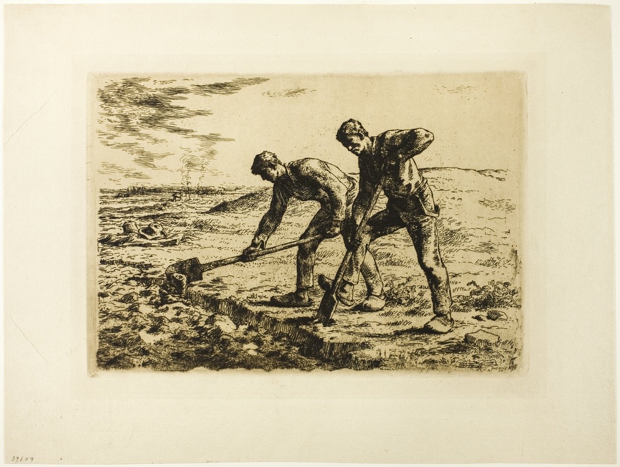 To Mænd, der graver af Jean Francois Millet