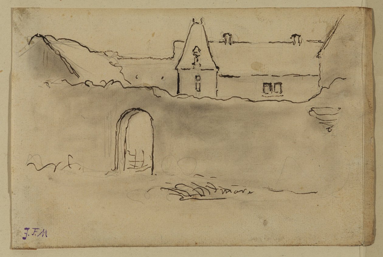 Udsigt over et slot af Jean Francois Millet