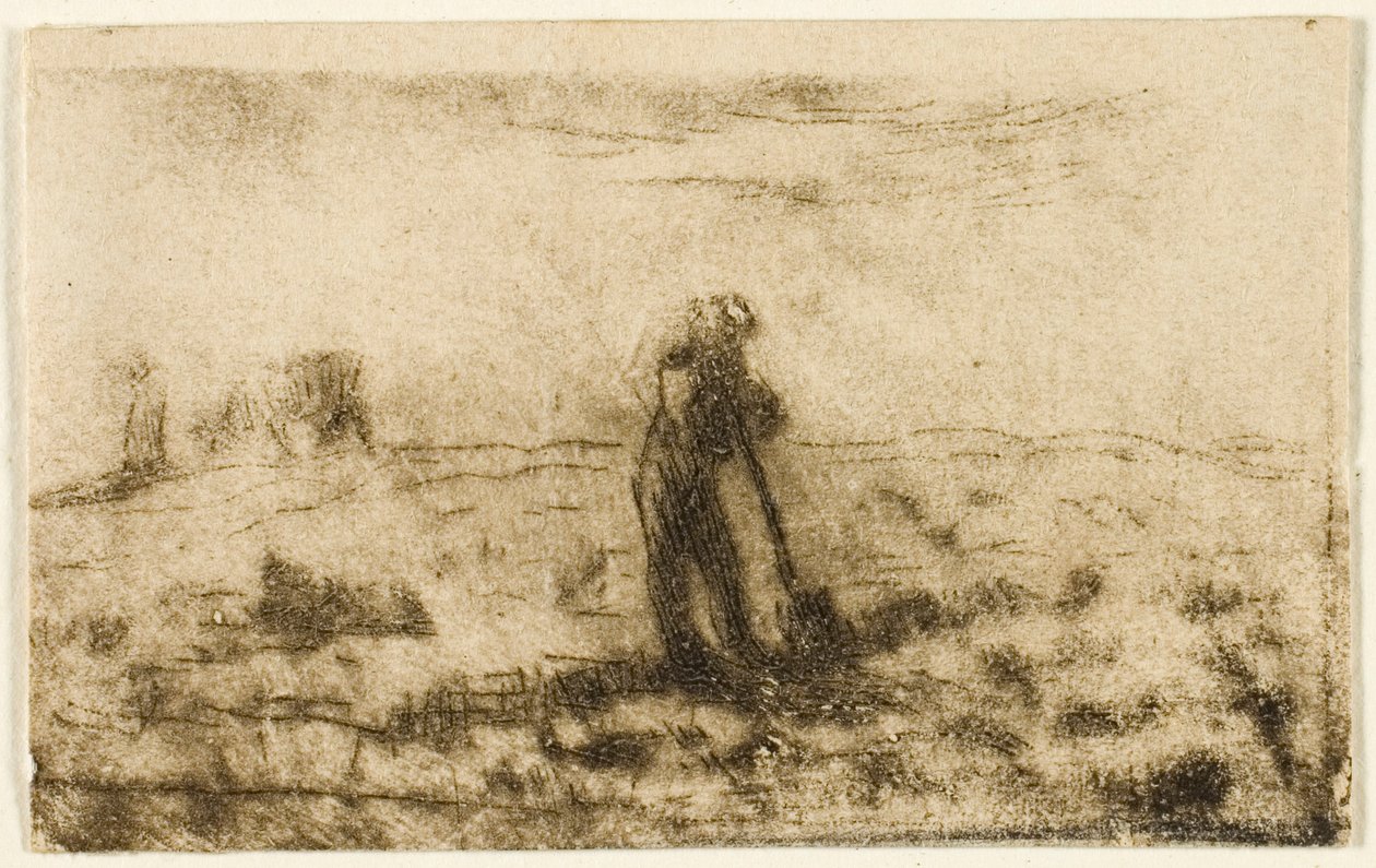 Kvinde hænger tøj ud af Jean Francois Millet