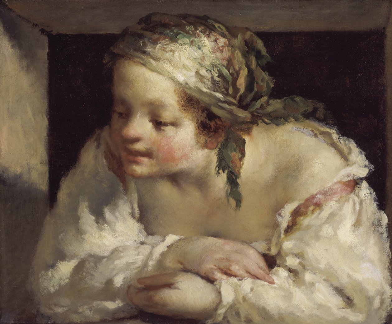 Ung kvinde, 1844-45 af Jean Francois Millet