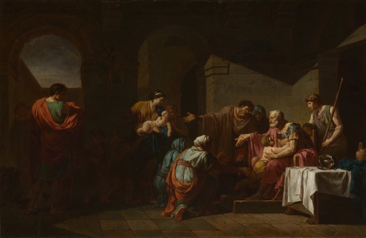 Belisarius modtog gæstfrihed fra en bonde, 1779 af Jean François Pierre Peyron