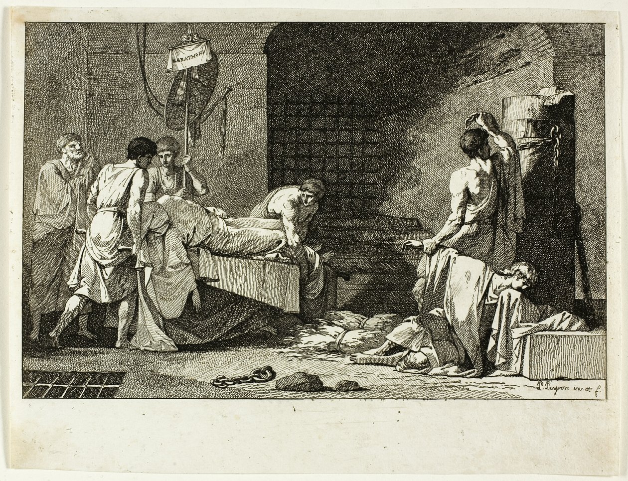Andagt af Cimon eller Begravelse af Miltiade af Jean François Pierre Peyron