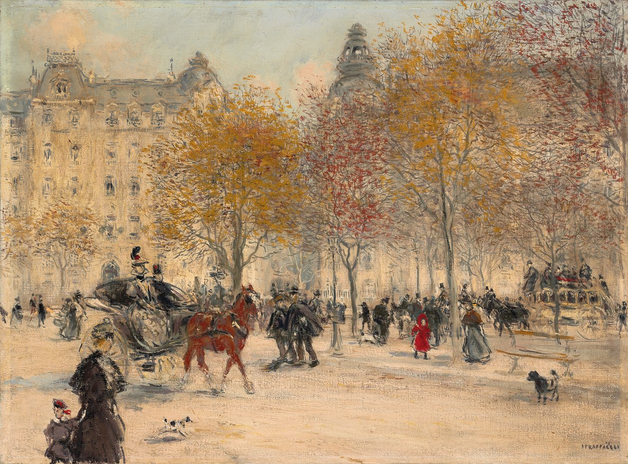 Efterår i Paris (olie på lærred) af Jean Francois Raffaelli