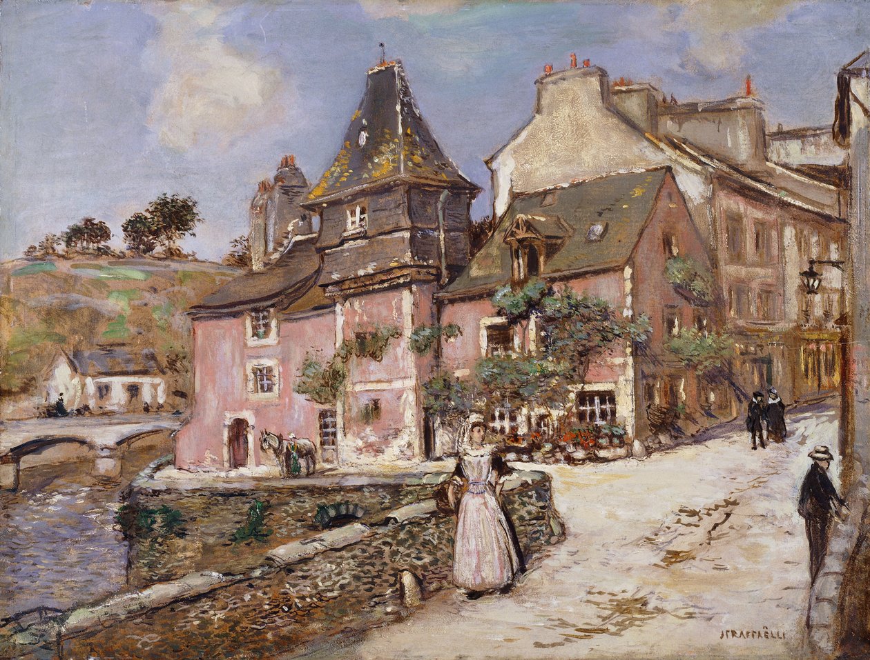 Bretonsk byscene, af Jean Francois Raffaelli