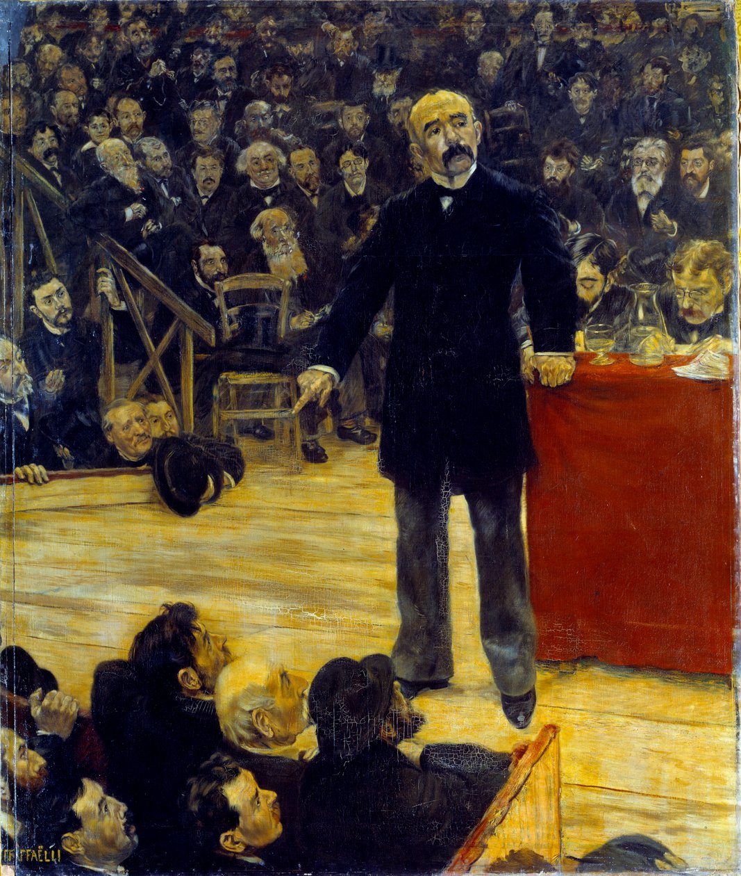Georges Clemenceau (1841-1929) holder en tale ved Fernando Circus (1883). Maleri af Jean Francois Raffaelli (1850-1924) af Jean Francois Raffaelli