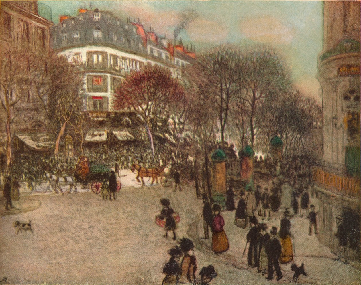 Boulevard Des Italiens, Paris, c1908 af Jean Francois Raffaelli