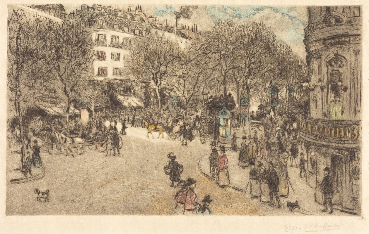 Boulevard des Italiens af Jean Francois Raffaelli