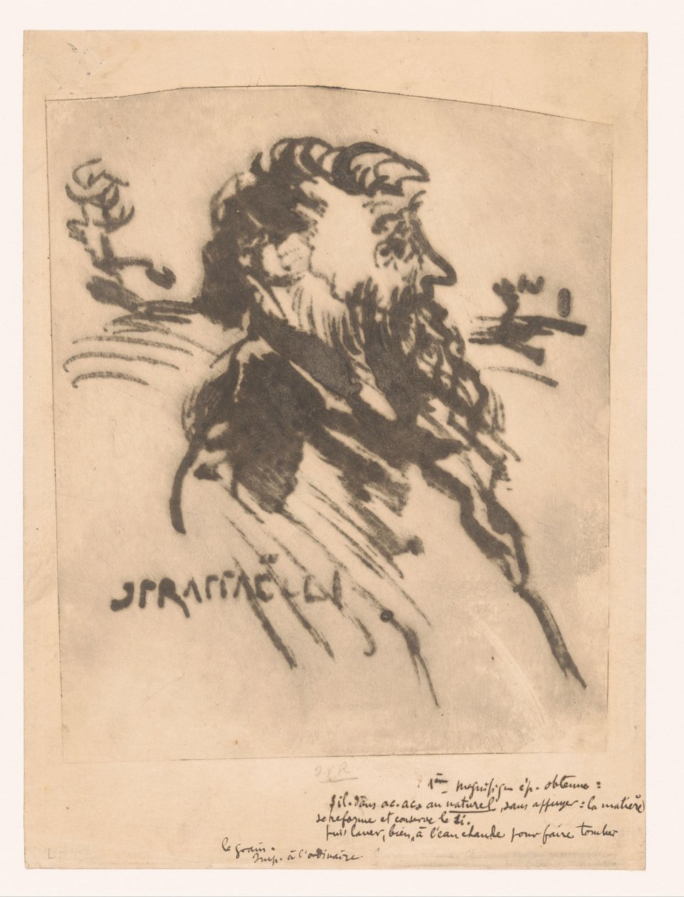 Mand sætter baard i profil Profil af mand af Jean Francois Raffaelli