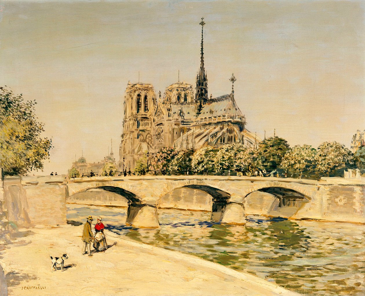 Notre Dame og Seinen af Jean Francois Raffaelli