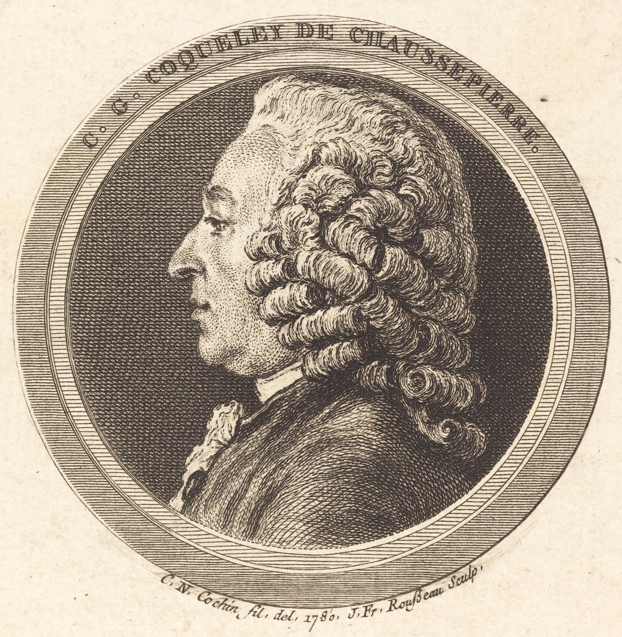Charles-Georges Coqueley de Chaussepierre af Jean Francois Rousseau after Charles Nicolas Cochin II