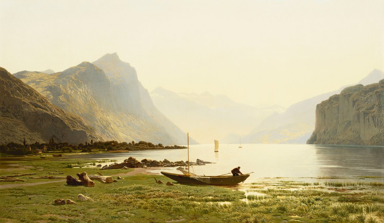 Le Lac Wallenstadt, 1865 af Jean Francois Xavier Roffiaen