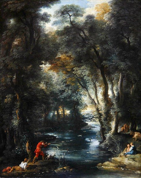 Andeskydning i en skov af Jean François de Troy