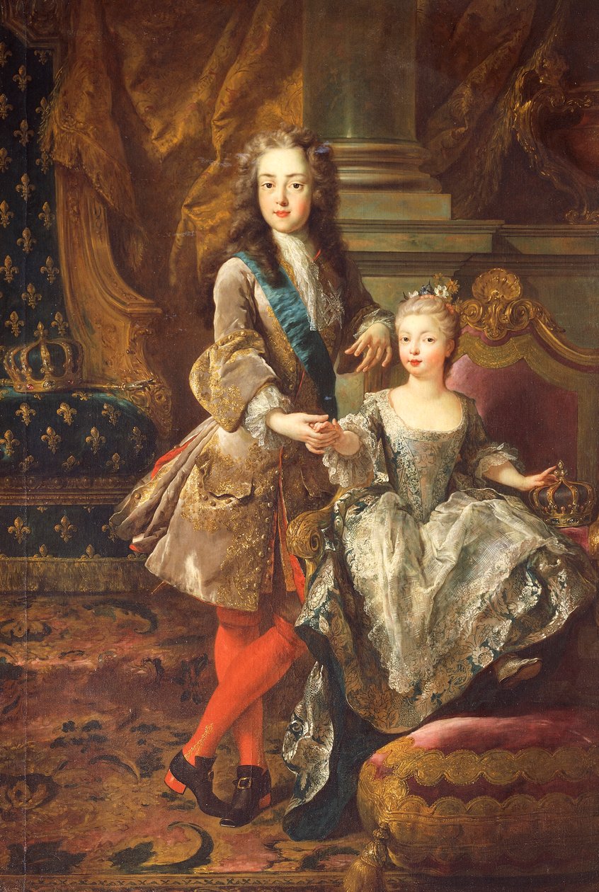 Portræt af Ludvig XV af Frankrig (Versailles 1710-1774) med Mariana Victoria af Spanien, Infanta af Spanien (Madrid af Jean François de Troy