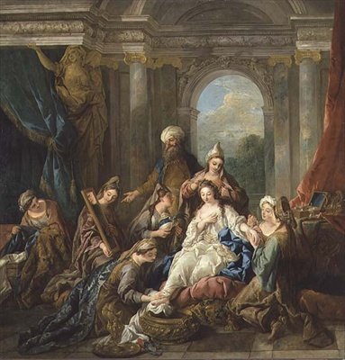 Esthers toilet af Jean François de Troy