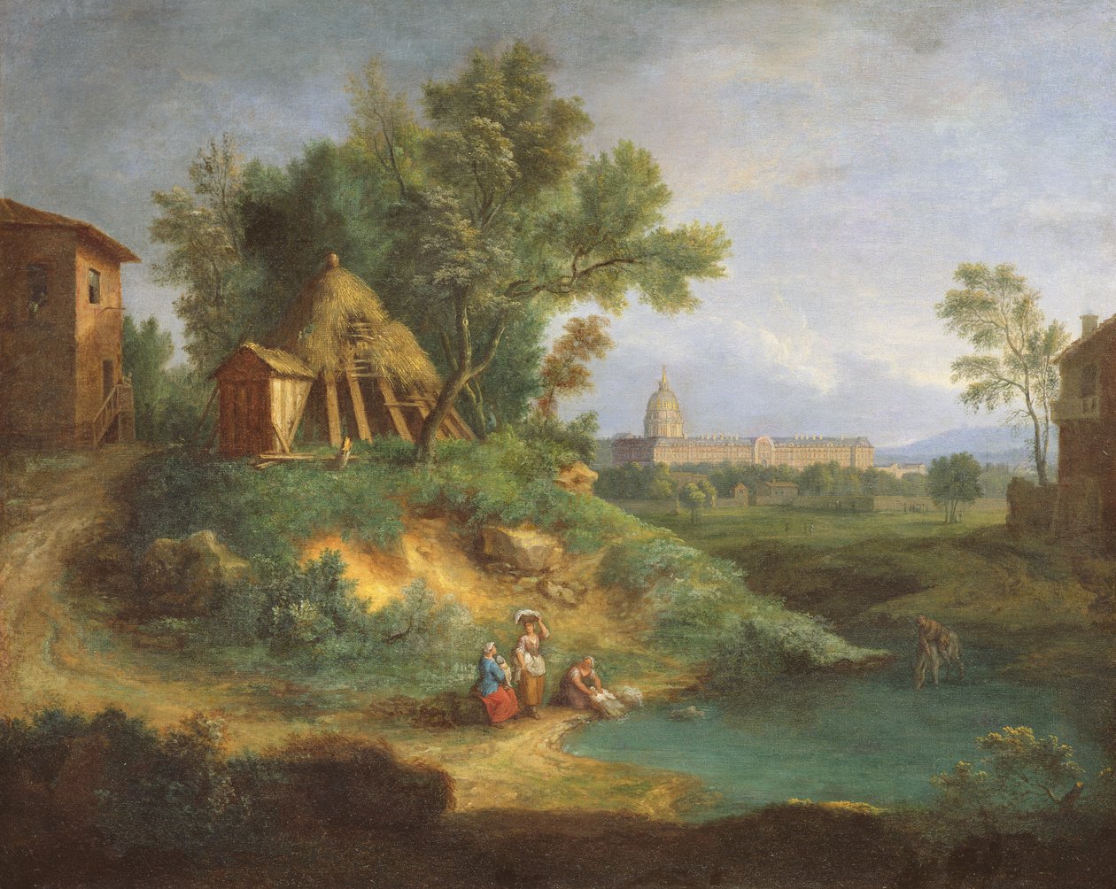 Hotel des Invalides, udsigt fra Grenouillere af Jean Francois, the Younger Millet