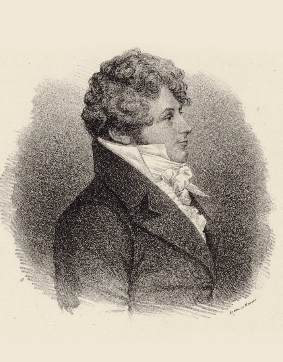 Portræt af pianist og komponist Daniel Steibelt 1765-1823, 1834. af Jean François Benard